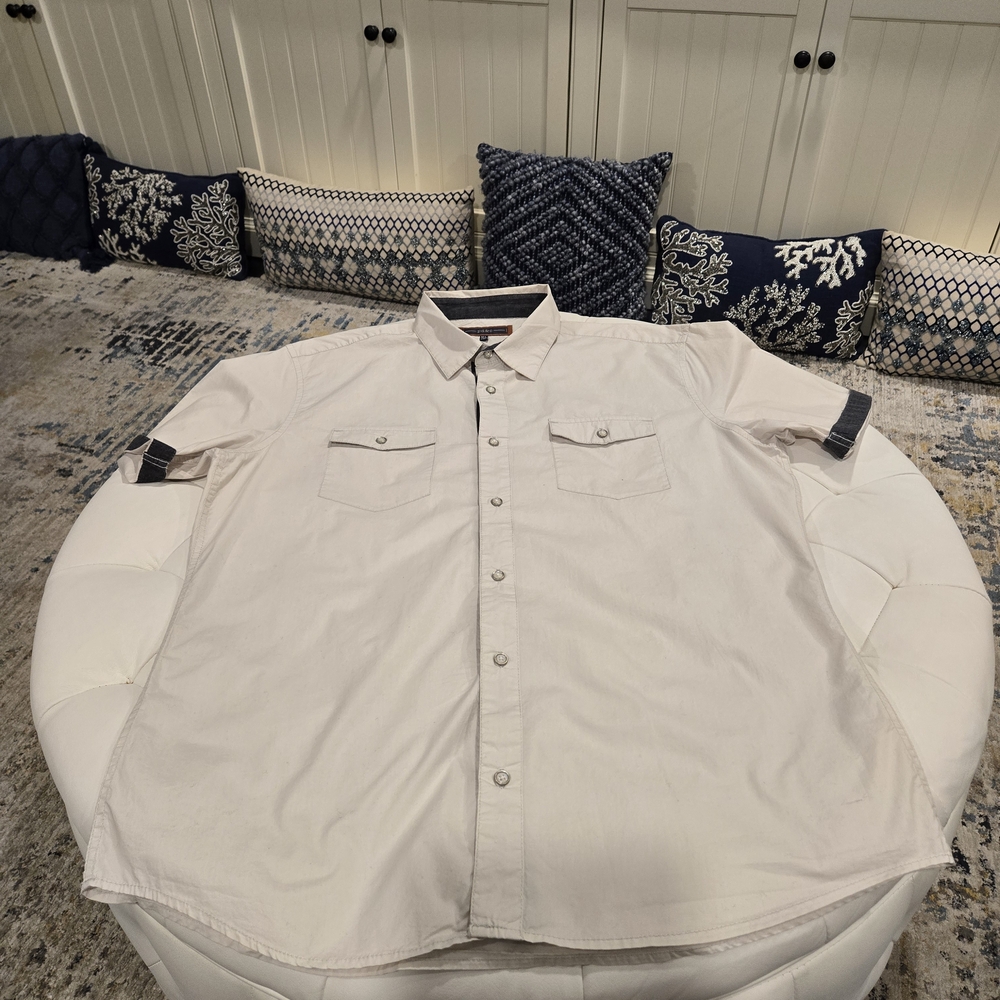 PD&C Men's Off White Premium Button-Up Shirt XL